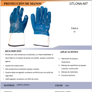 GUANTE DE NITRILO PUÑO DE LONETA - Imagen 2